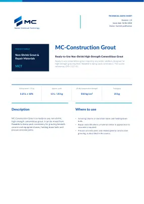First page of technical data sheet