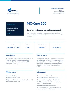 First page of technical data sheet