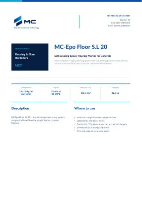 First page of technical data sheet