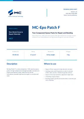 First page of technical data sheet