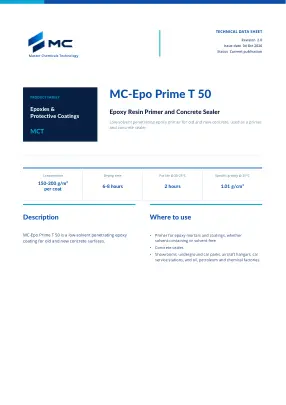 First page of technical data sheet