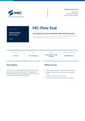 First page of technical data sheet