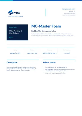 First page of technical data sheet