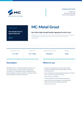 First page of technical data sheet