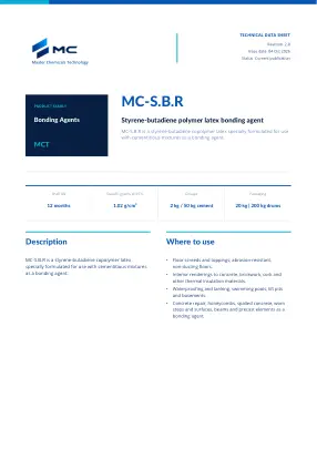 First page of technical data sheet