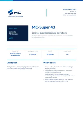 First page of technical data sheet